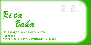 rita baka business card